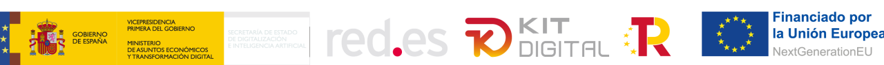 Logotips del programa Kit Digital: Govern d’Espanya, Red.es i Unió Europea – NextGenerationEU